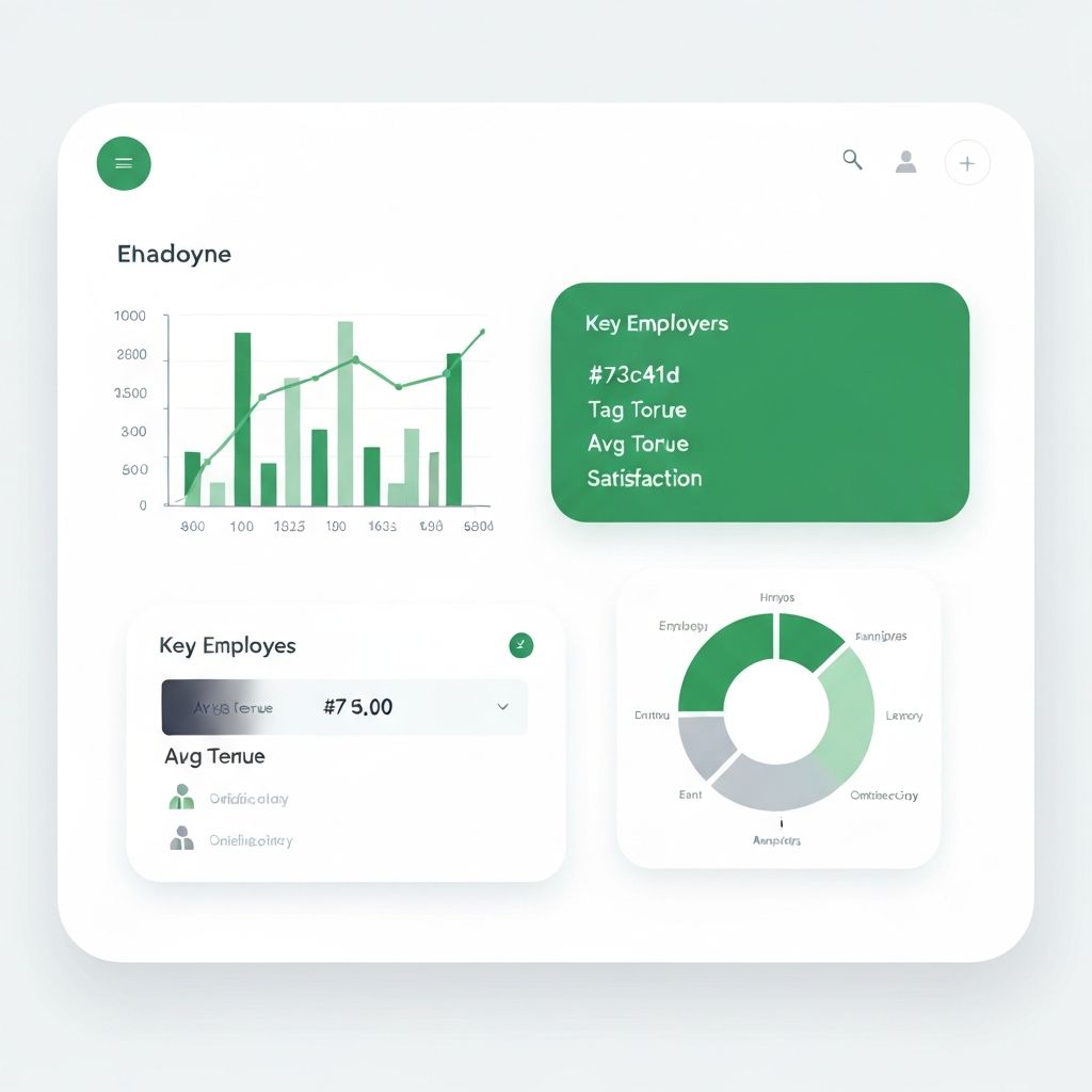 HR analytics dashboard with employee data charts and metrics
